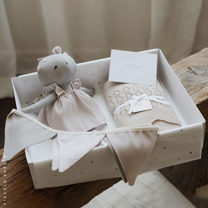 Gift Box para niña con peluche de Trex y frazada personalizables-Piccolo Spazio